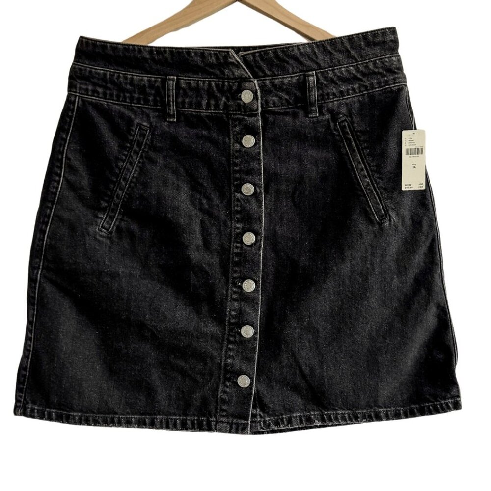 Pilcro Black Denim Mini Skirt